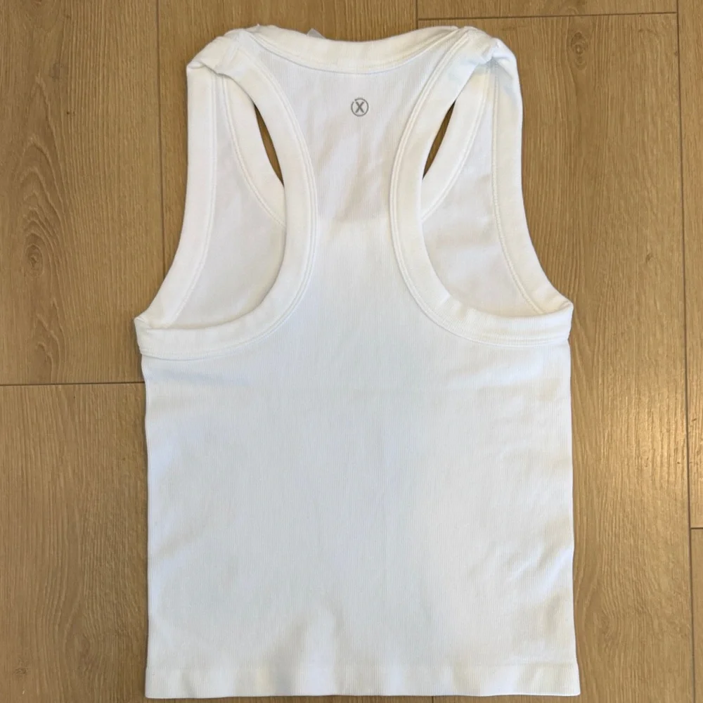Reflex White Ribbed Tank Top - Picture 4 of 5